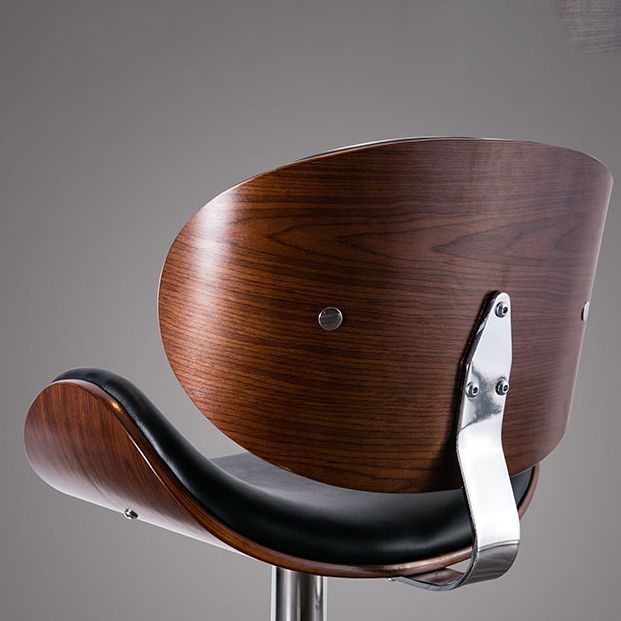 Contemporary Style Bar-stool Adjustable Leather Counter Bar Stool with Metal Legs