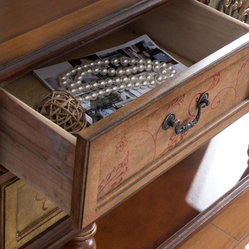 36.6" Tall Wood Accent Cabinet, Industrial Rectangle Accent Chest with Doors