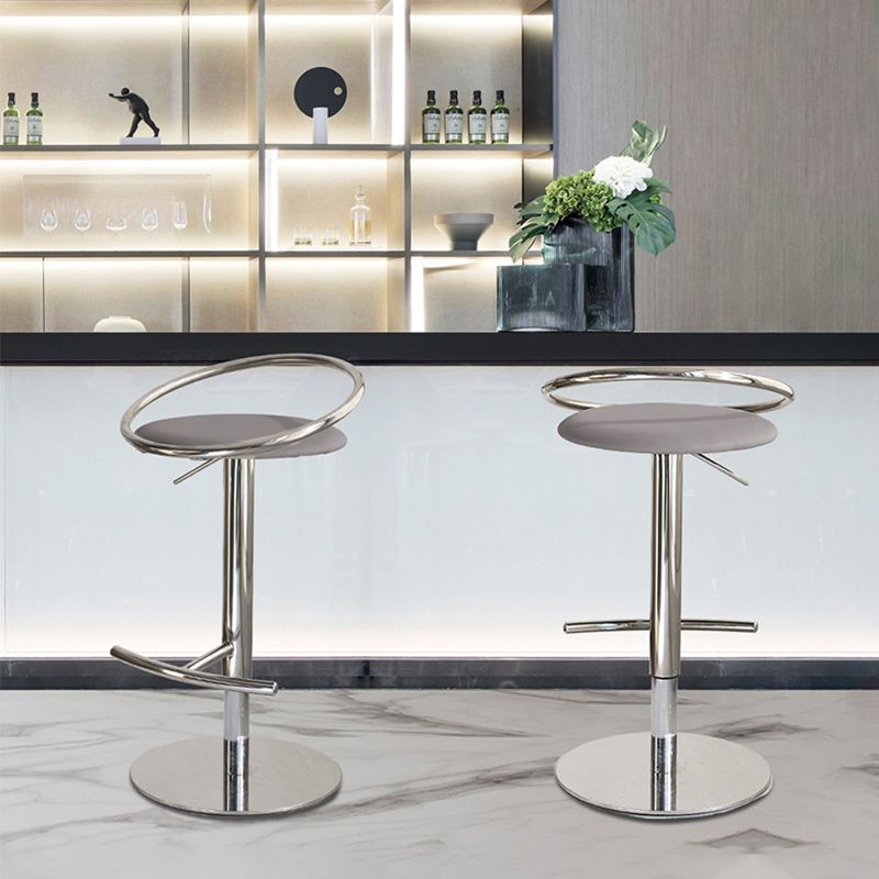 Adjustable Leather Bar Stool Low Back Counter Stool for Bristol with Swivel