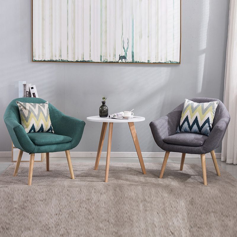 Linen Arm Chair 28.74" L x 24.80" W x 30.31" H Flared Arms Accent Chair with Pillow Back