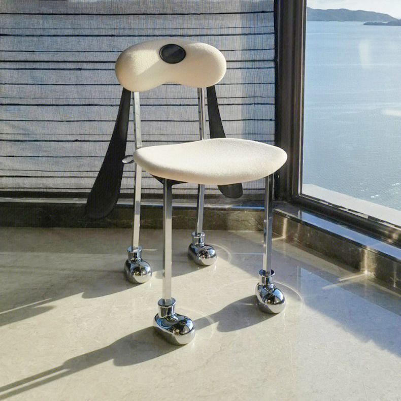 Stainless Steel Frame Armless Dining Chair Upholstered Side Chair for Home