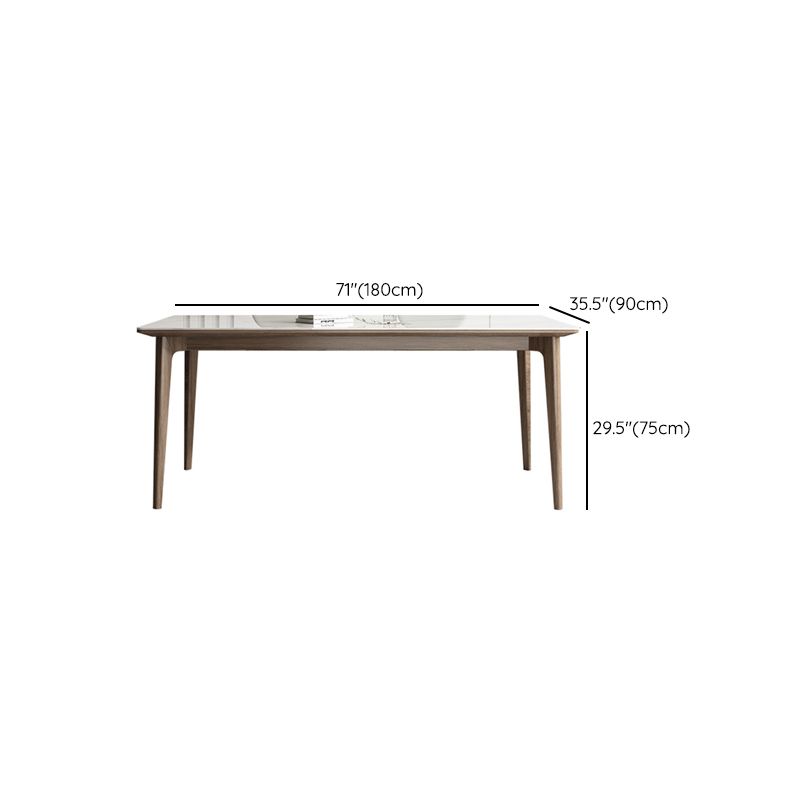 Contemporary 1/4/5/7 Pieces Dining Room Set Stone Rectangle Furniture in White