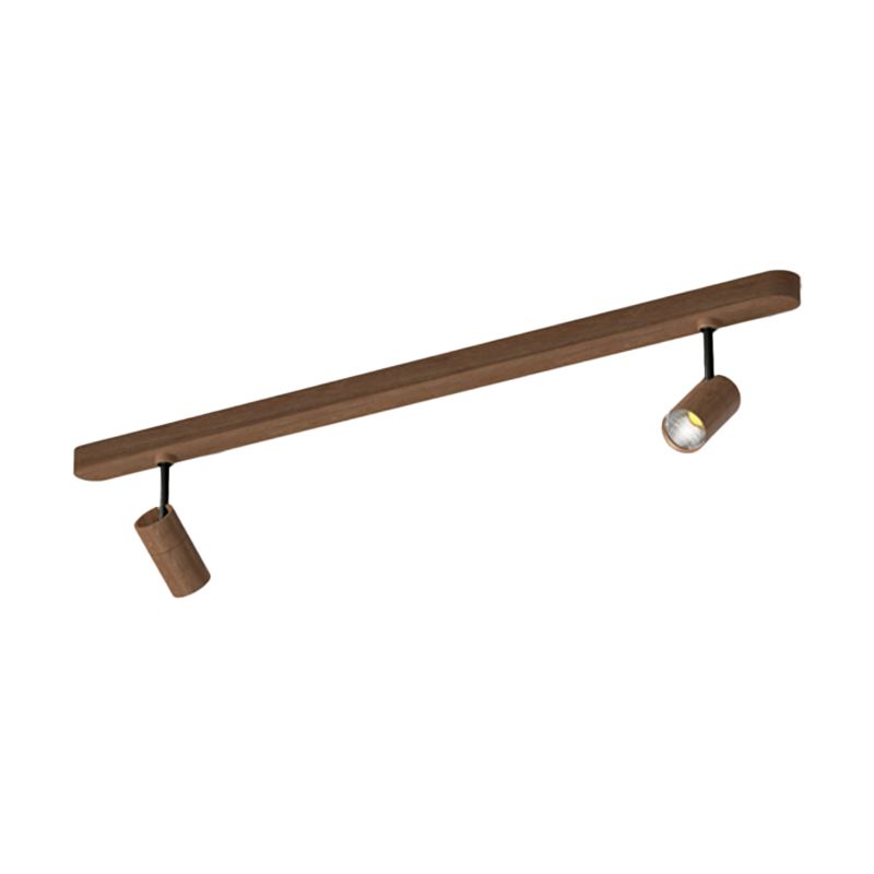 Metal Ceiling Flush Linear 2 / 3 - Light Modern Ceiling Track Light in Wood Color