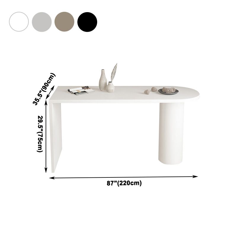 Free Form Solid Wood Four-Color Dining Table Simplicity Double Pedestal Table for Dining Room