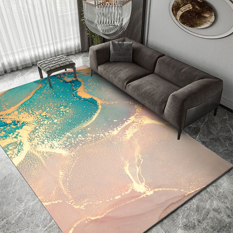 Multi-Color Modern Area Rug Abstract Art Carpet Polypropylene Washable Carpet for Home Decoration