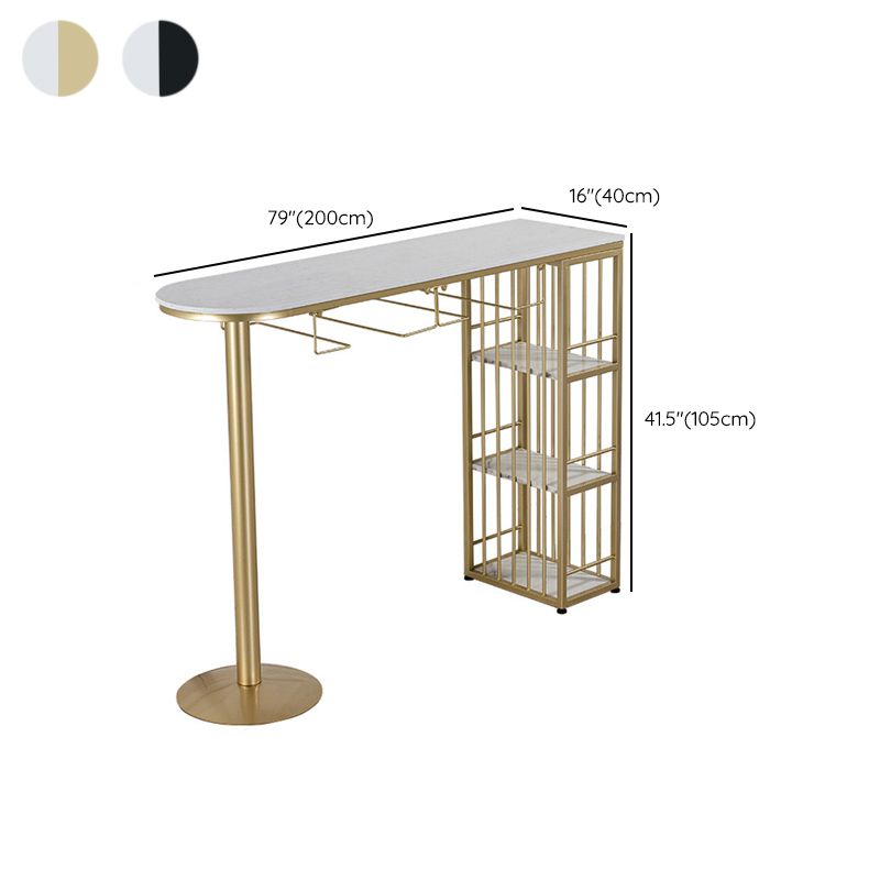 Modern Bar Table Set 1/3 Pieces Faux Marble Counter Counter Set for Dining Room