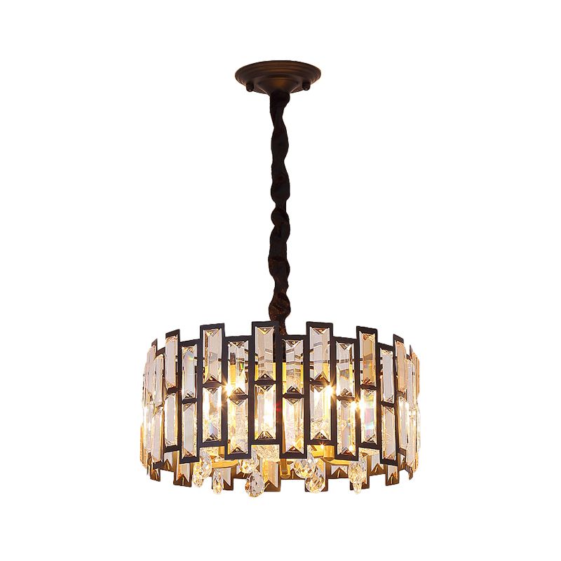 6/5 lichten kristal-ingelatte plafond kroonluchter moderne goud rond slaapkamer hangende lamp, 19,5 "/16" breed