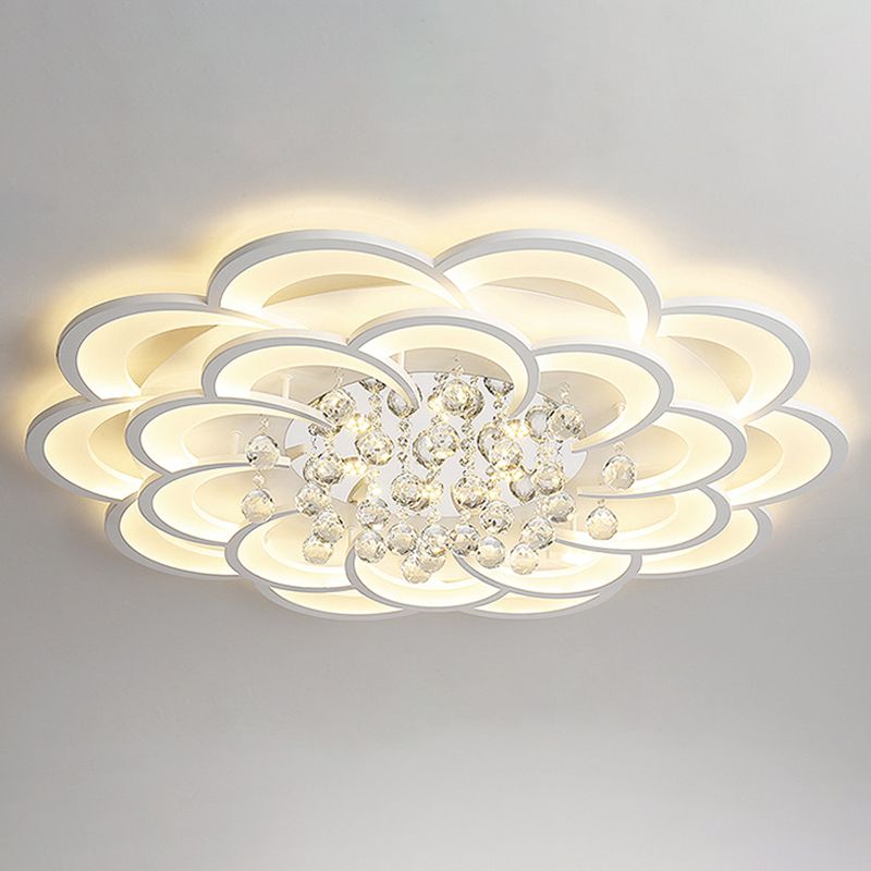Flower Flush Mount Ceiling Light Fixture Contemporary Acrylic Ceiling Mount Light Fixture for Living Room