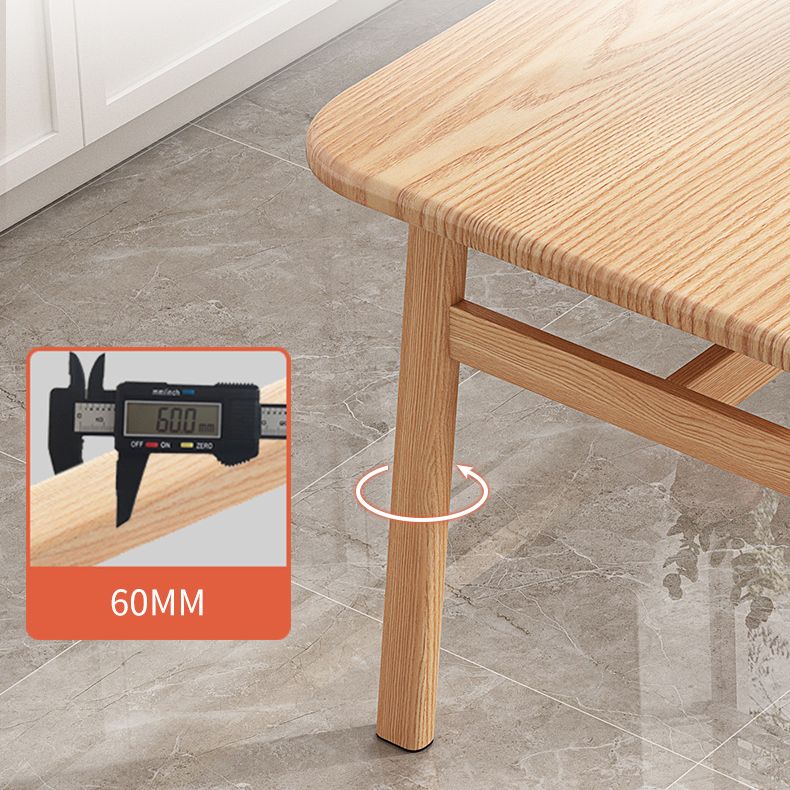 Contemporary Light Brown MDF Top Dining Set Rectangle Shape Kitchen Dining Set with 4 Legs Base