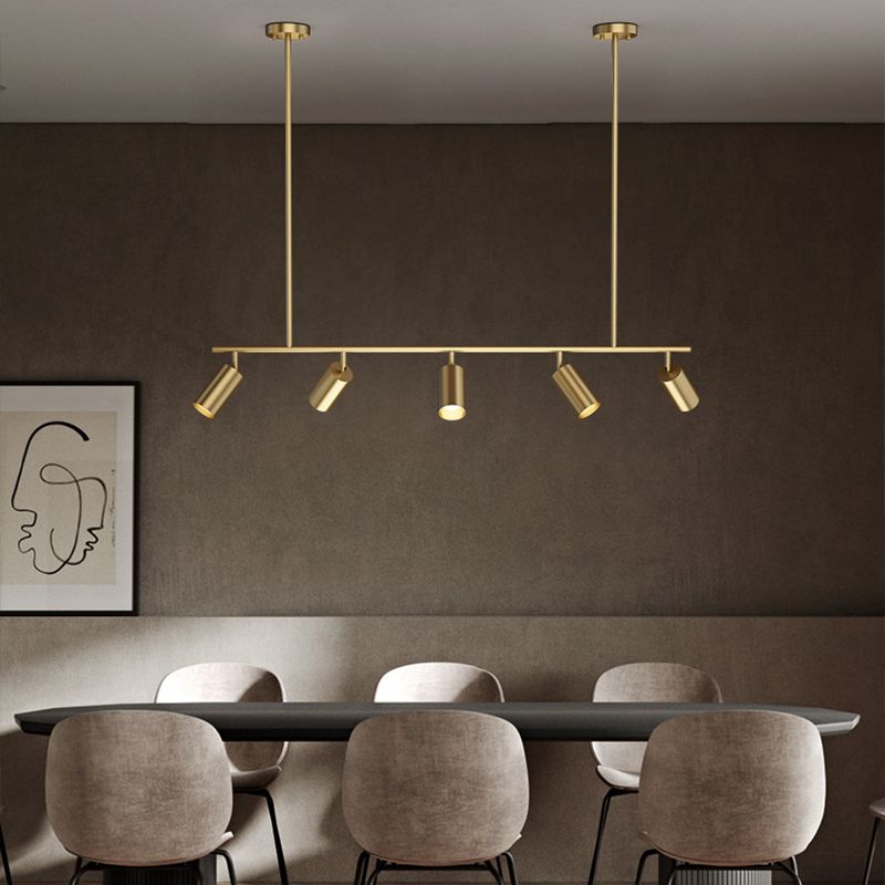 Contemporary Golden Ceiling Light LED Metal Kitchen Island Lighting for Dining Room