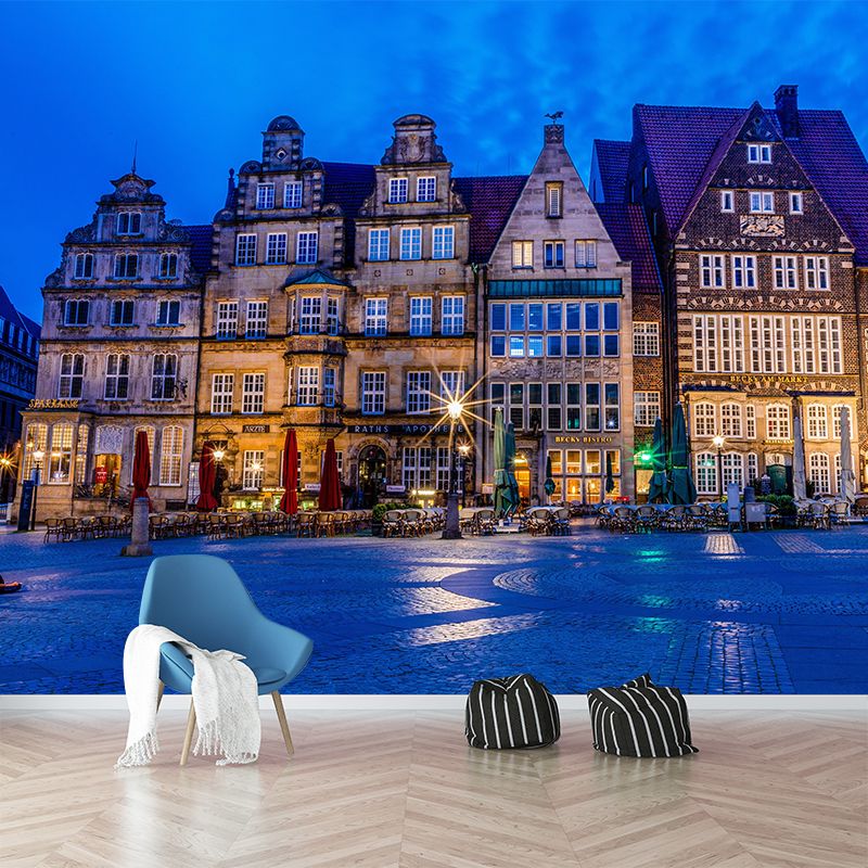 Beautiful Bremen Cityscape Mural Wallpaper Soft Color Moisture Resistant Wall Decor for Room