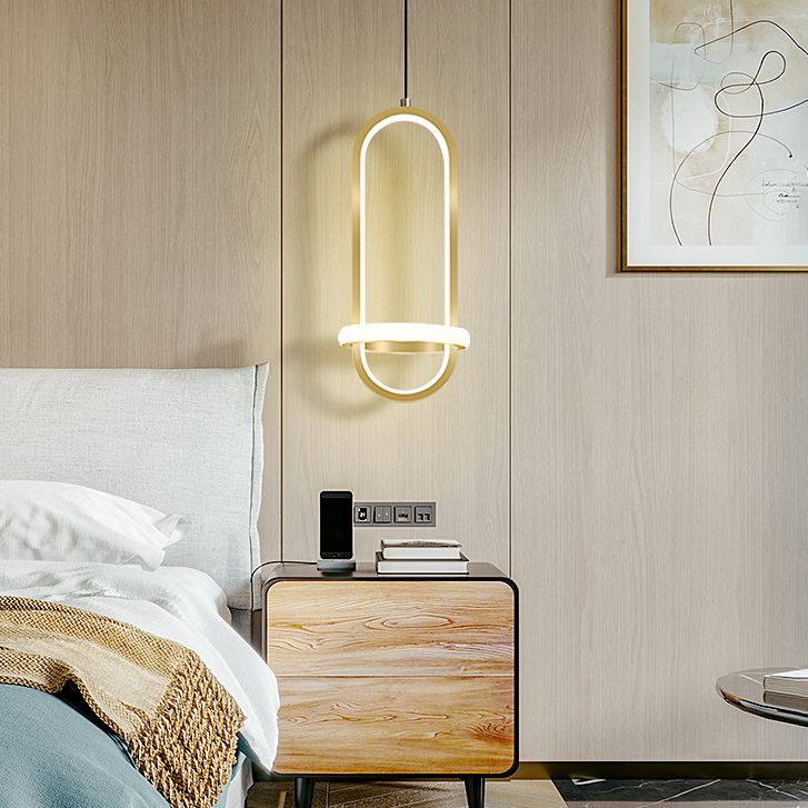 Metal Geometric Ceiling Suspension Lamp Simplicity Style LED Hanging Pendant Light