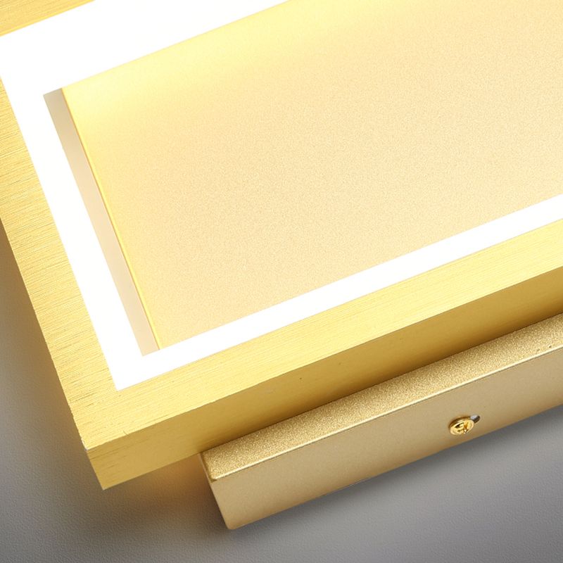 Éclairage de mur en métal simple à la nuance carrée 1-LIGHT