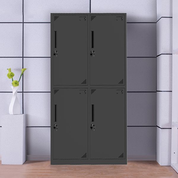 Black Steel Wardrobe Armoire Contemporary Hinged Wardrobe Cabinet