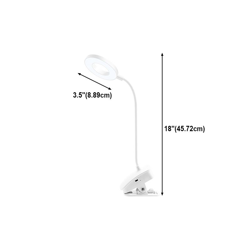 Ring LED Table Lamp Contemporary Table Lamps for Study Room with PC Shade