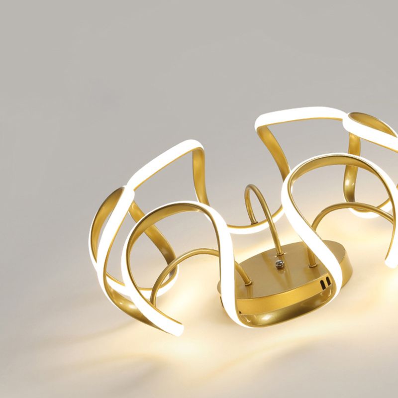 Seamless Curves Acrylic Ceiling Lighting Modern LED Semi Flush Mount Lighting for Bedroom