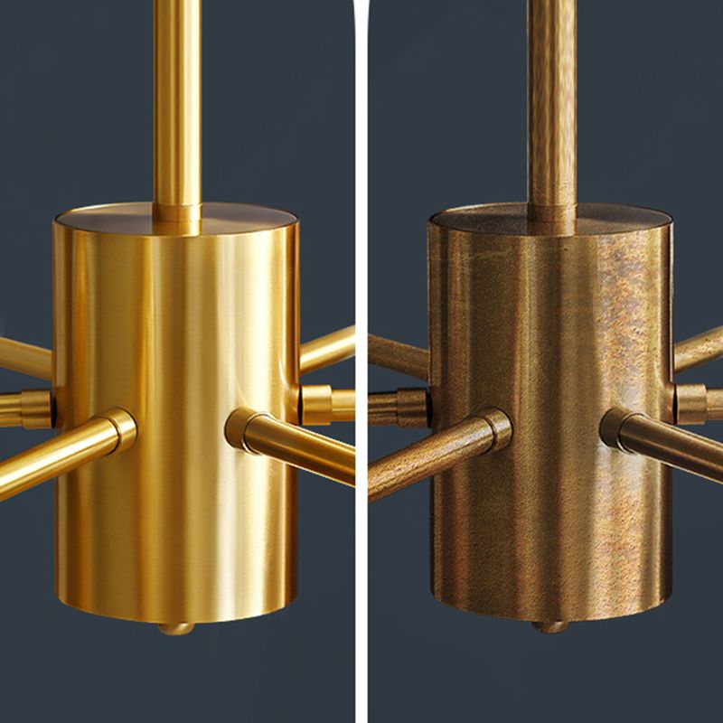 Globe Chandelier Light Fixtures Multi-Head Gold Hanging Pendant Lamps for Living Room