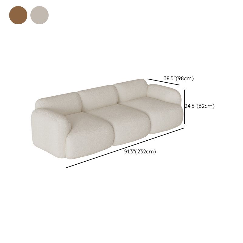 Fabric Rolled Arm Sofa Contemporary Standard Settee for Living Room