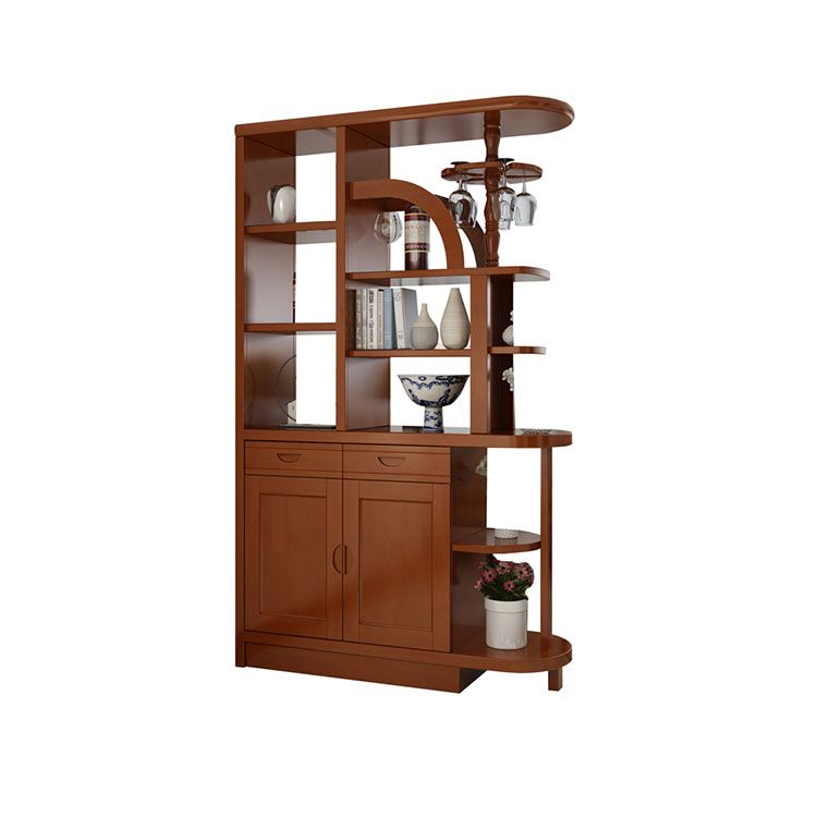 Contemporary 2-drawer Solid Wood 74.8" Tall Accent Cabinet with Doors