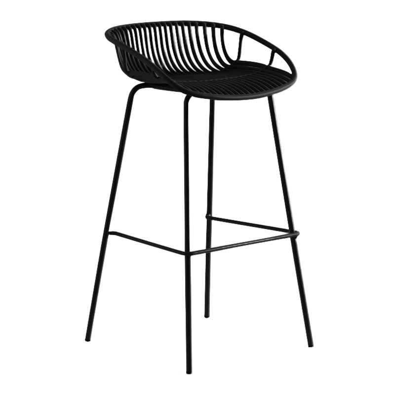 Contemporary Metal Bar Stool Bucket Counter Bar Stool with Metal Legs