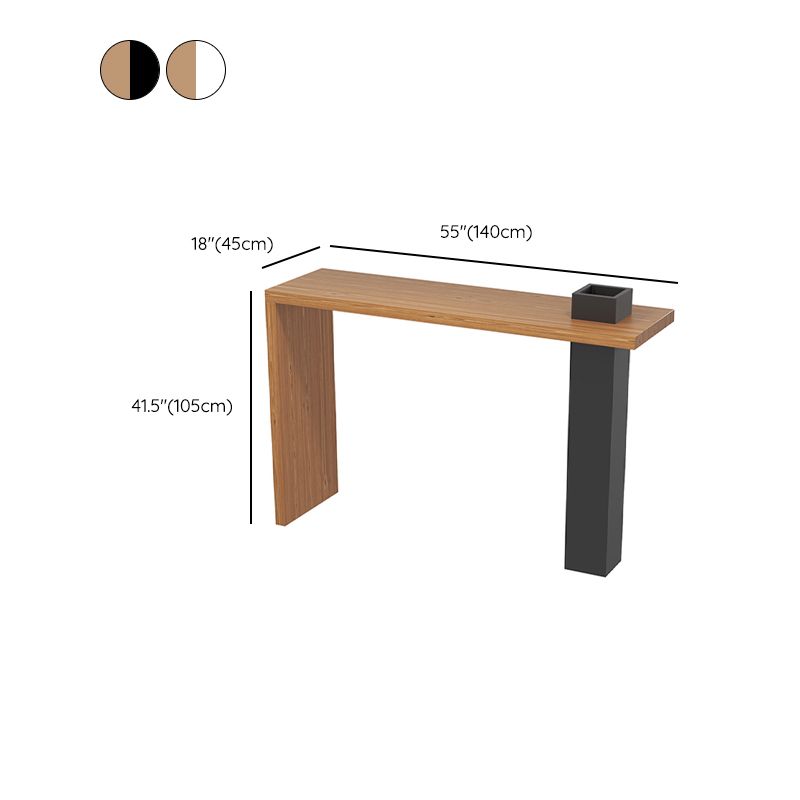 Modern Style Rectangle Solid Wood Bar Height Pub Table for Indoor