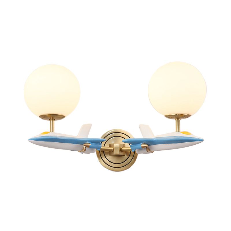 Living Room Sphere Wall Light with Airplane Glass Resin Contemporary Sconce Light