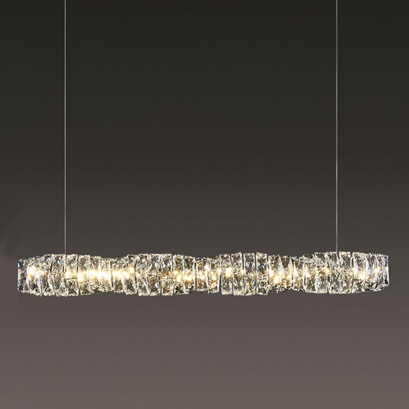 Modern Dining Island Lamp Kitchen Dining Room Crystal Hanging Lamp Fixture