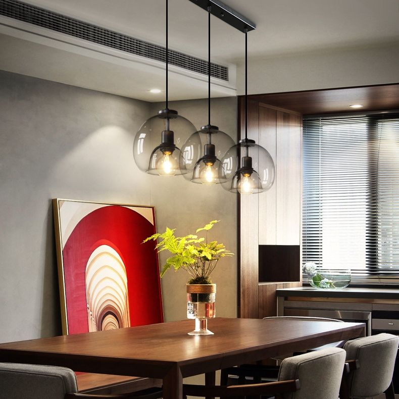3 lichten bol hanglampverlichting moderne eenvoud glazen hanger verlichtingsarmaturen voor restaurant