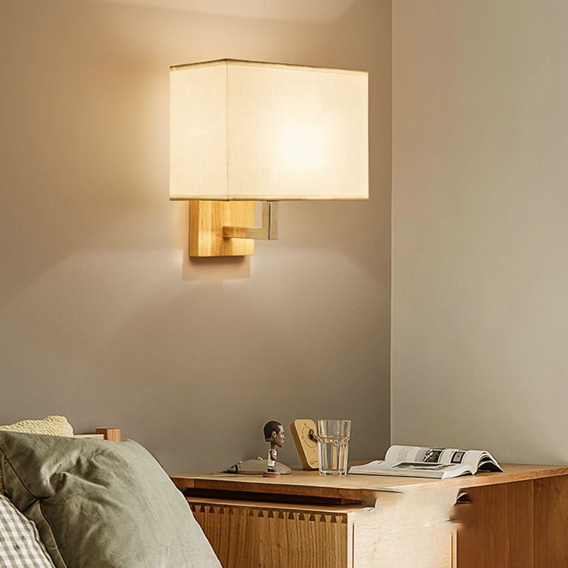 Modern Nordic Wall Lights Fabric 1-Light Wall Mounted Lamps for Bedroom