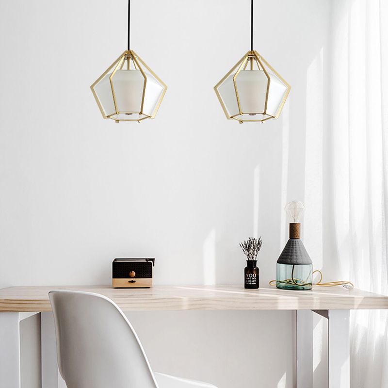 Illuminazione a ciondolo diamante moderno vetro 1 verde chiaro/trasparente/testurizzata a sospensione a sospensione con gabbia di metallo robusta/lineare/a campana