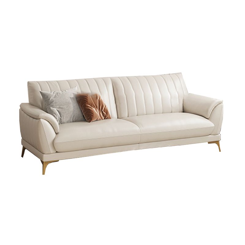 Leather Stain Resistant Sofa Contemporary Standard Pillow Top Arm Settee Couch