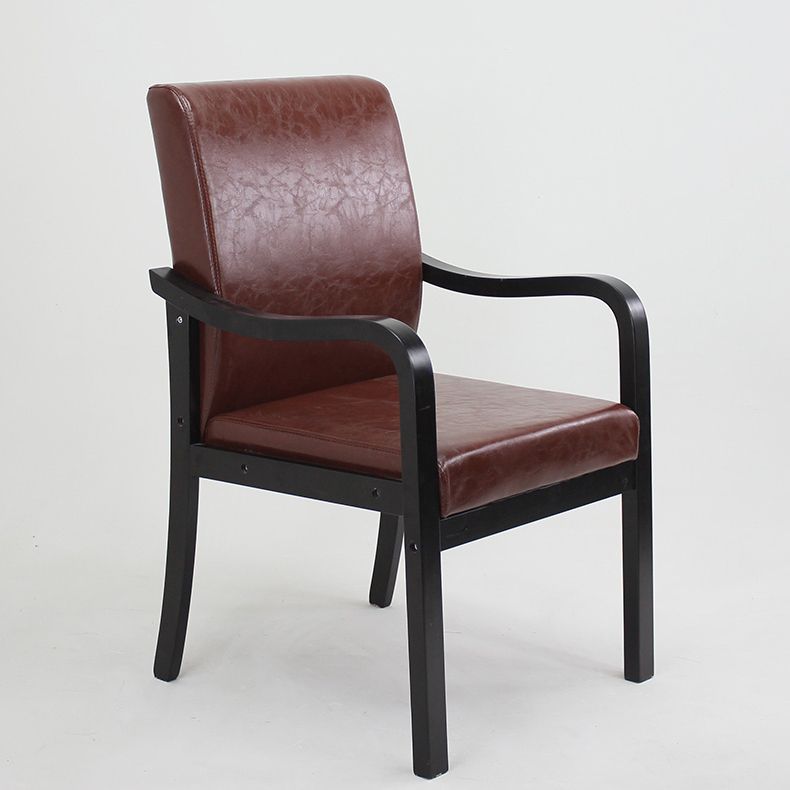 Fauteuil de salle à manger rembourré moderne, fauteuil de salle à manger à dossier solide avec pieds en bois