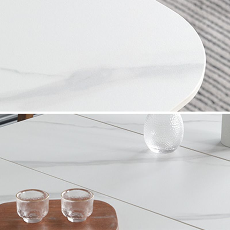 Table de salle à manger en pierre extensible rectangulaire Table de dinette de luxe traditionnelle à 4 pieds