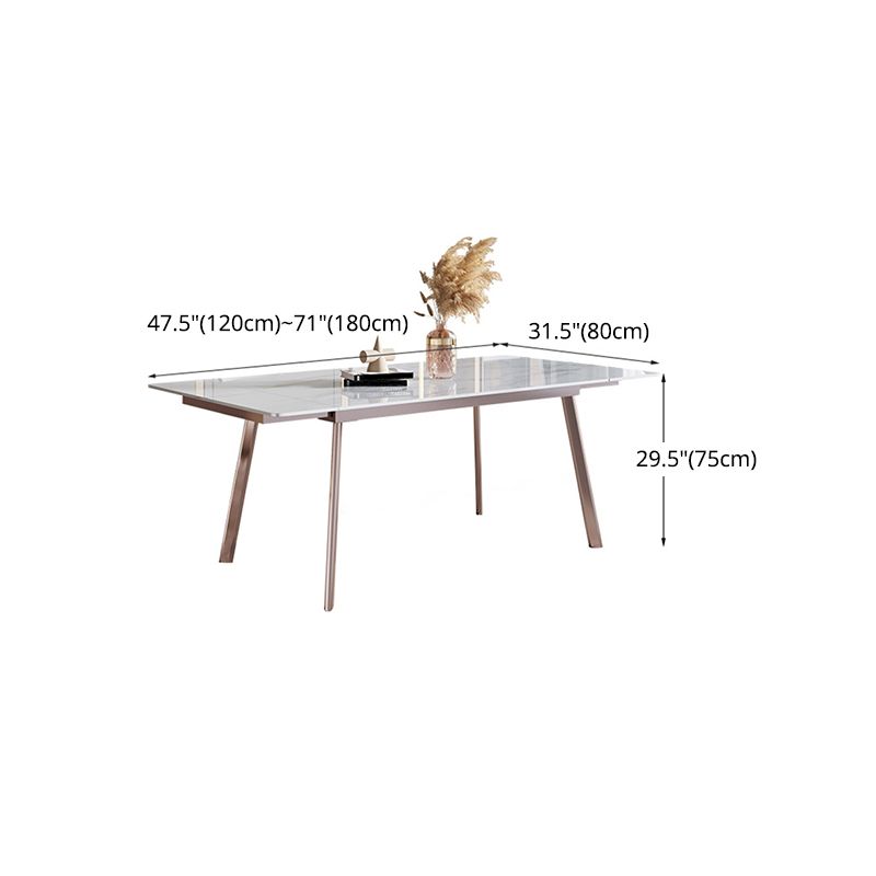 Modern Sintered Stone Top Dining Set Extendable 1/4/5/7 Pieces Dining Room Table Set