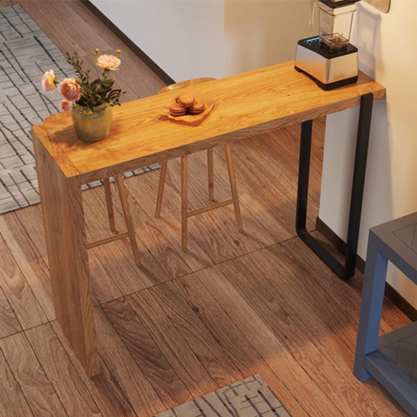 Indoor Rectangular Bar Table Set 1/3 Pcs Solid Wood Bar Table with Backless Bar Stool