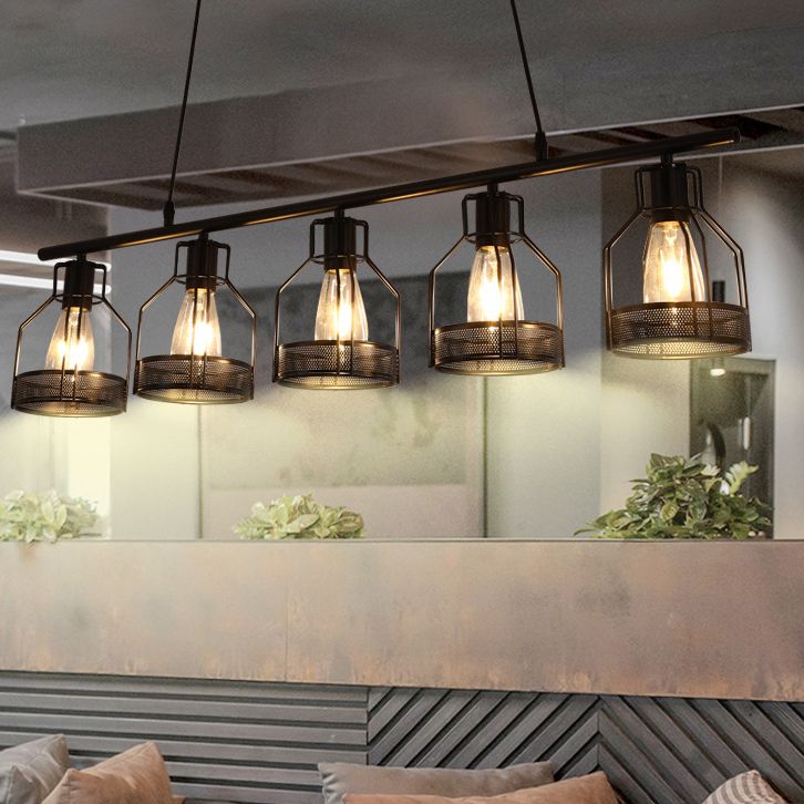 Metal Island Pendant Industrial Style Island Light Fixtures for Living Room