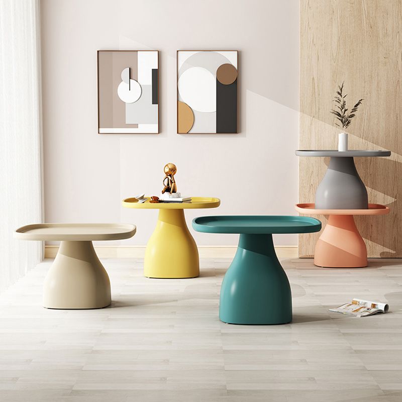 Pedestal Design Cocktail Table Acrylic Tray Top Multi-color Coffee Table