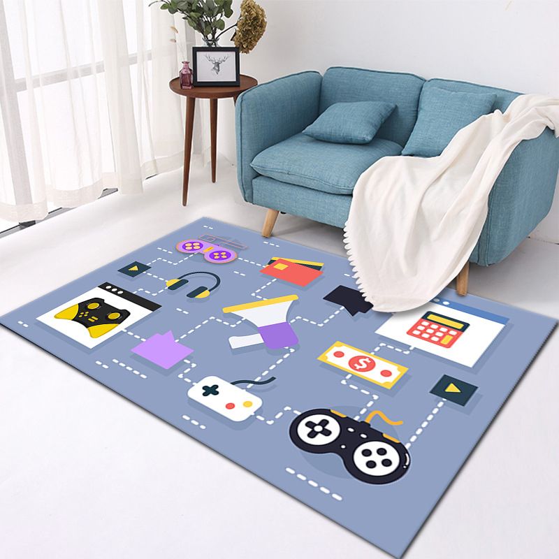 Relaxing Carpet Leisure Game Theme Area Rug Polyester Bedroom Carpet with Anti-Slip Backing