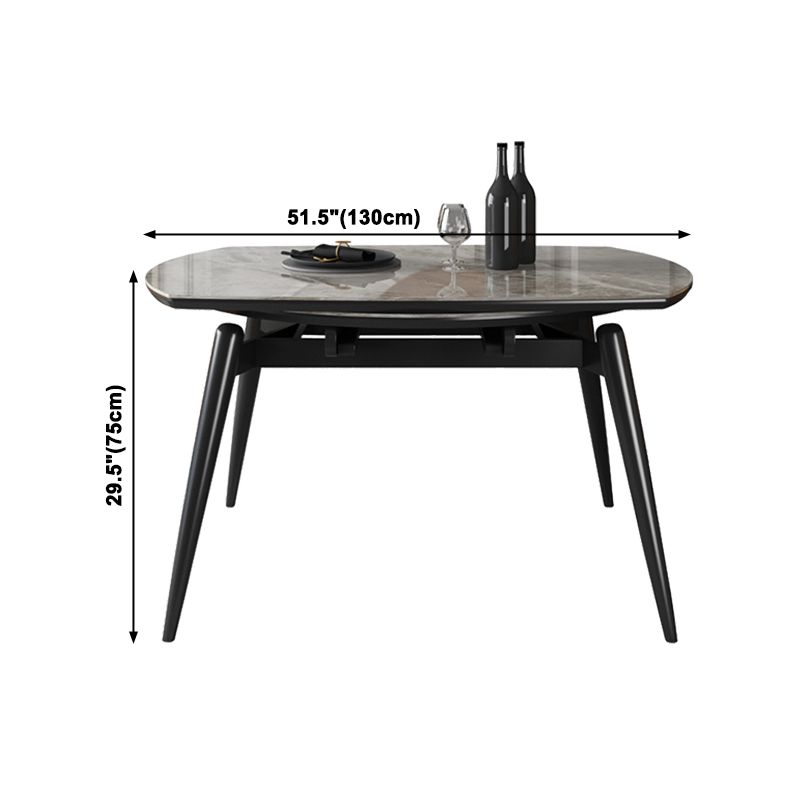 Gesinterde stenen bovenaan uitbreidbare ronde tafel in grijs voor restaurant moderne eettafel met 4 poten