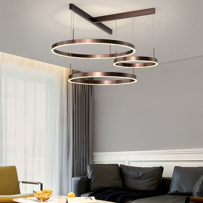 Luz de lámpara LED de estilo moderno de lámpara de lámpara de aluminio múltiples niveles de suspensión Luz