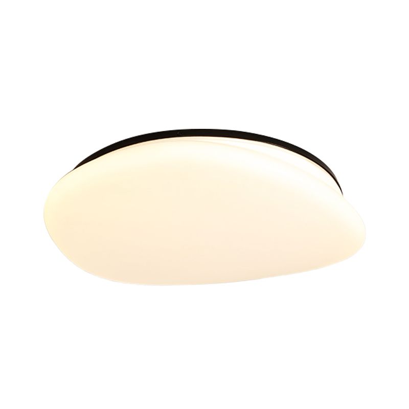 Stone Shaped Ceiling Mounted Fixture Modernist Acrylic LED Black and White Flush Light for Bedroom