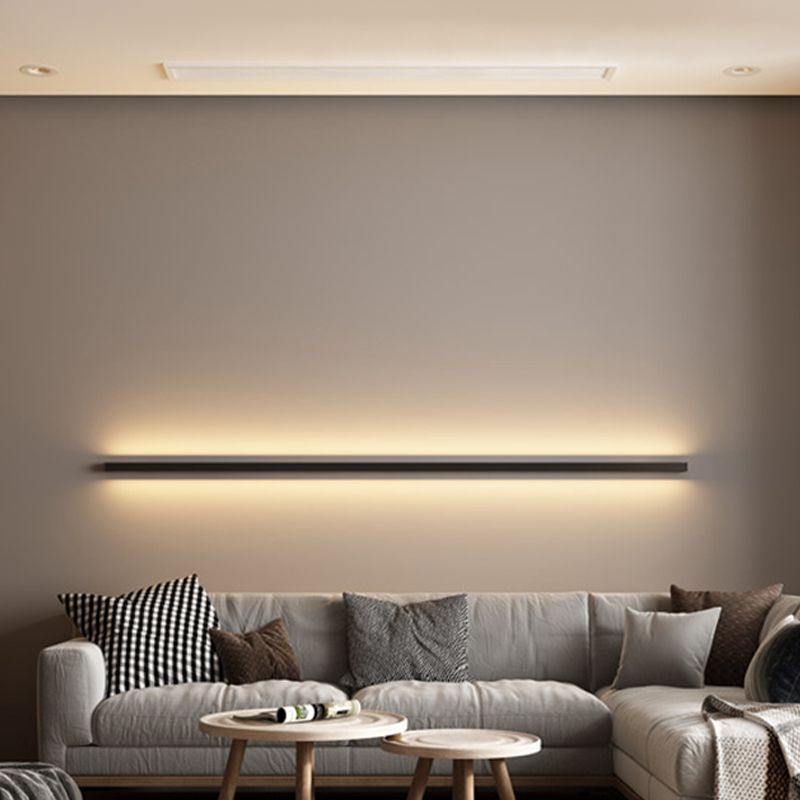 Lampade a parete lineare in stile moderno Idee di illuminazione da parete 1 in nero