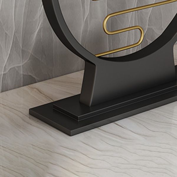 Modern & Contemporary Stone Console Sofa Table Half Moon Iron End Table for Hall