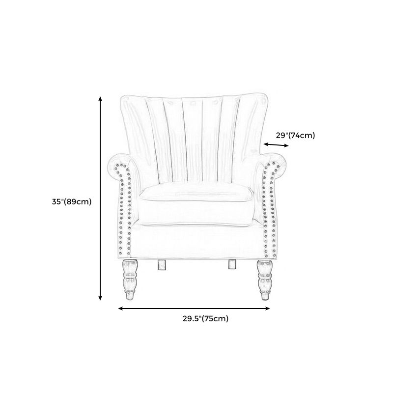 29.5"W Armchair Basic Four Leg Tufted Back Arm Chair for Living Room