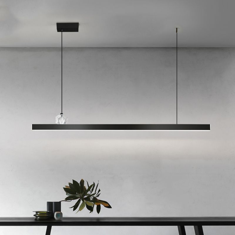 Zeitgenössischer Stil linearer Form Island Light Metal 1 Light Island Lighting