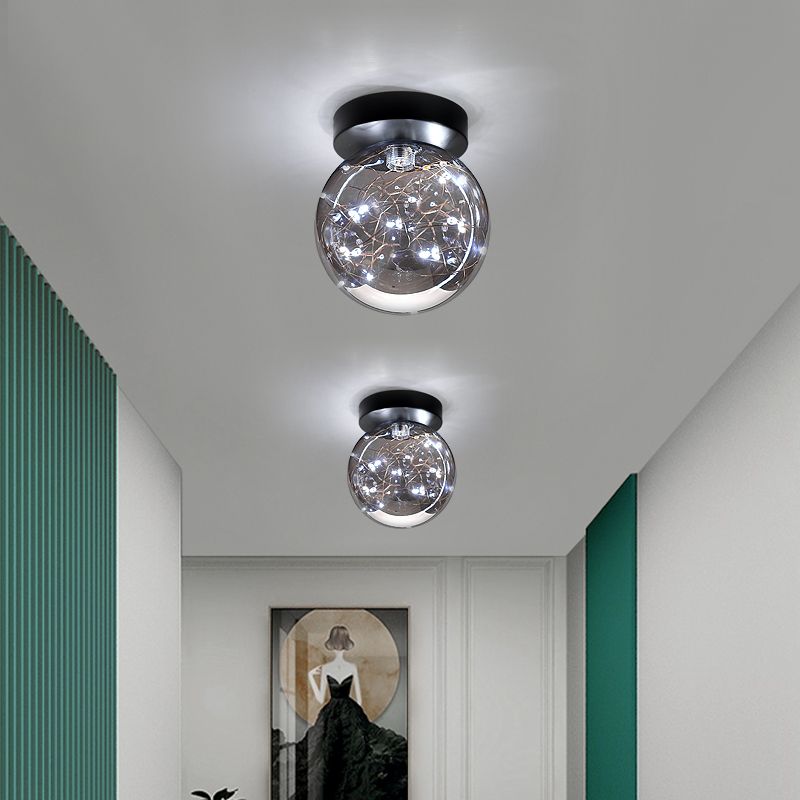 Modern Style Ball Flush Mount Lamp Glass 1 Light Flush Mount Lighting