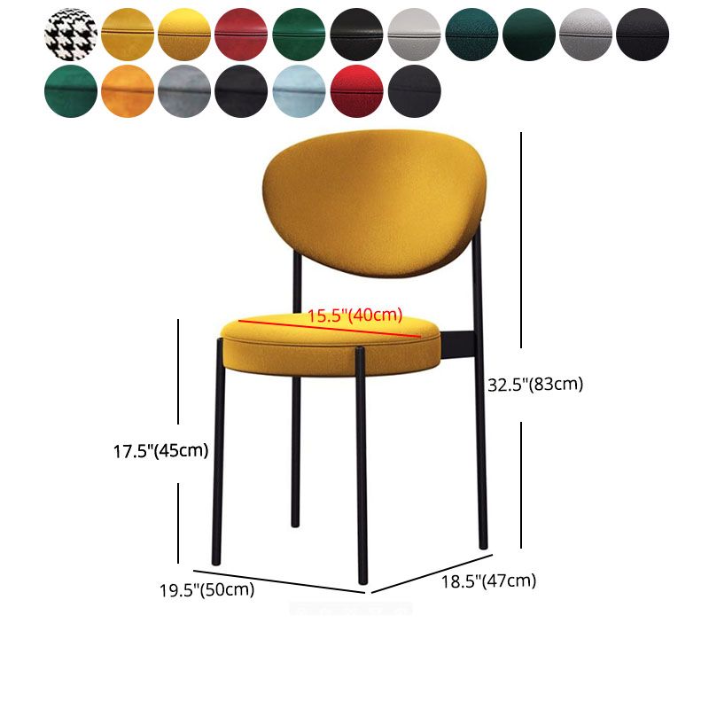 Contemporary Open Back Side Chair Upholstered Dining Chair for Indoor