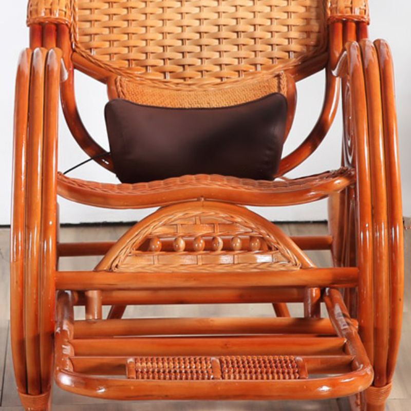 Mid-Century Modern Recliner Chair Rattan/Wicker Recliner Chair for Parlor