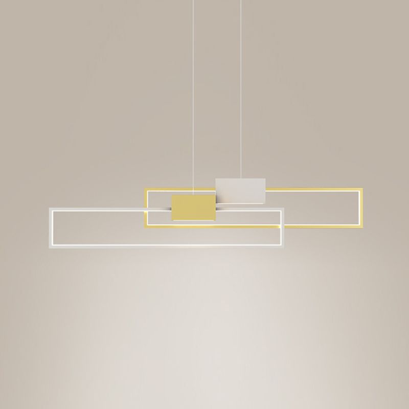 Zeitgenössischer Stil Rechteckform Island Lichter Metal 4 Licht Island Leuchten