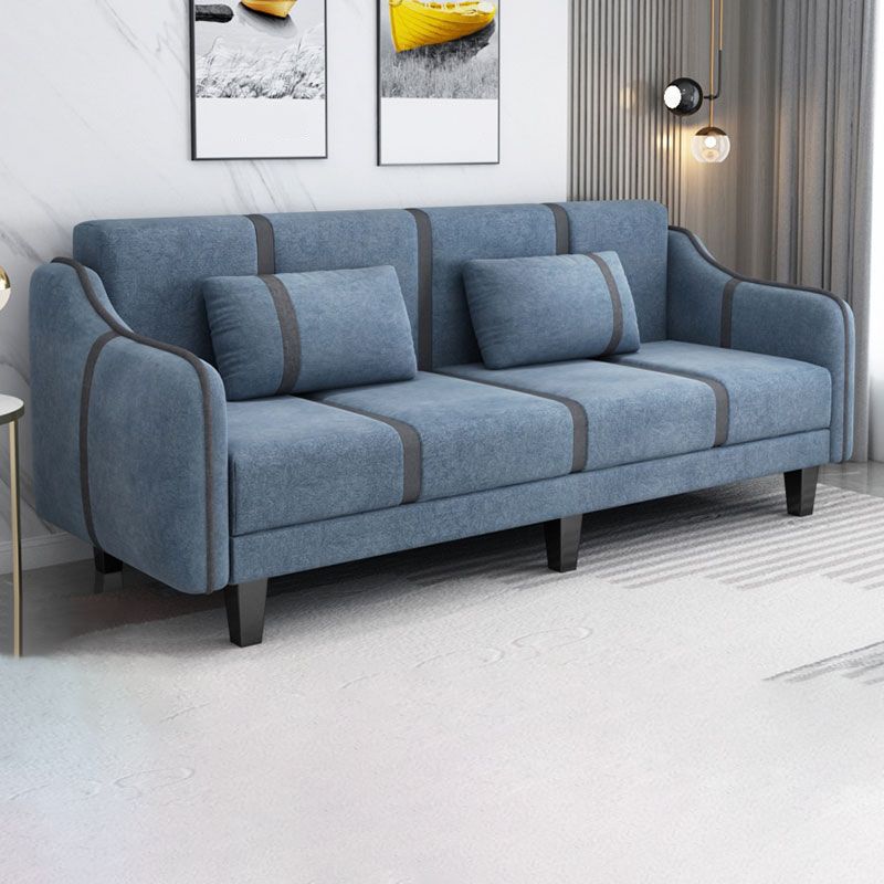 Contemporary Pillows Convertible Sloped Arm Stationary Seating